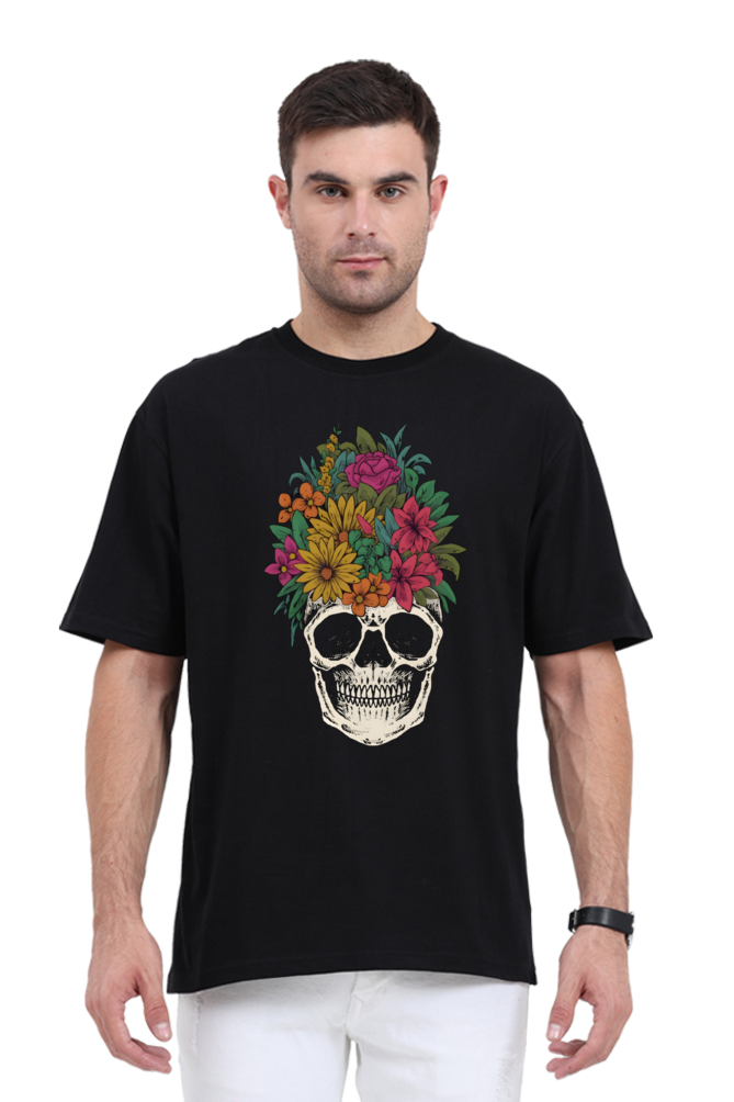Skull flowers oversized T-shirt