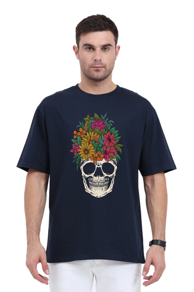 Skull flowers oversized T-shirt