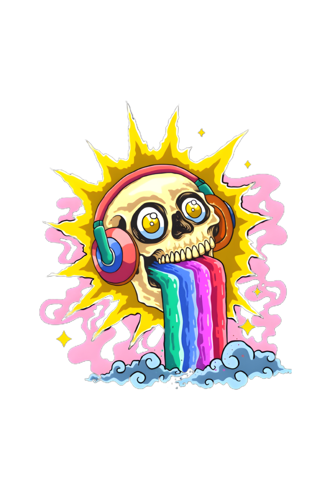 Sun Rainbow Skull oversized T-shirt